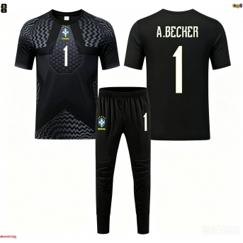 Brazilia Alisson Becker #1 Portarii Echipament de Fotbal Replică Mondial 2026 Copii Acasa (+ Șorturi)